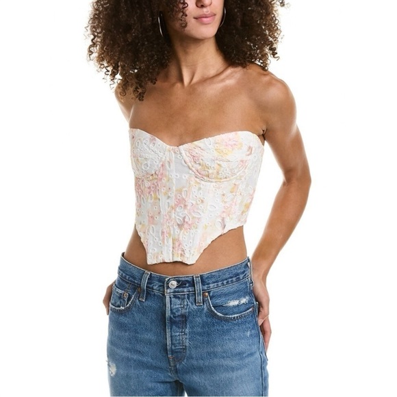 NWT Bardot Lila Bustier Strapless Top Large - Picture 1 of 6